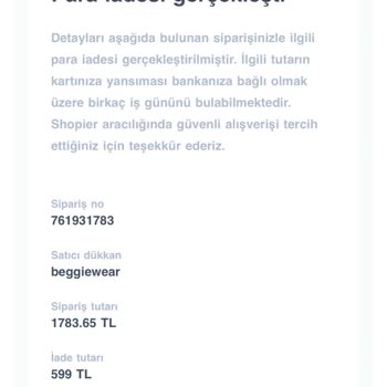 Beggie Wear 2000 TL İlk Siparişe 599 TL İade Geçtiler