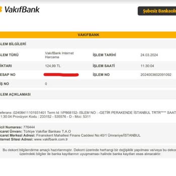 VakıfBank İptal Edilen Alışverişimin Ücretini İade Etmiyor