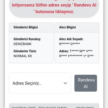 Kuryenet Teslim Alamadım