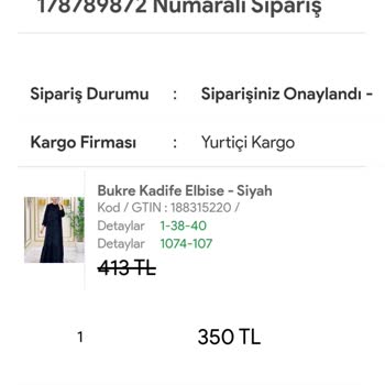 Tesettür Zenn (İnstagram) Gelmeyen Sipariş Hakkında Bilgi Almak