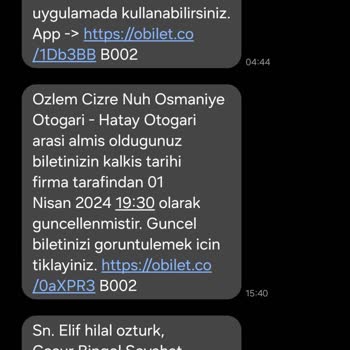 Obilet İptal İade, Sefer Saati Değişikliği