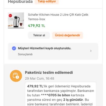 Hepsiburada Satıcılı Ürünlerin Kargo Kaynaklı Tarafıma İletilememesi