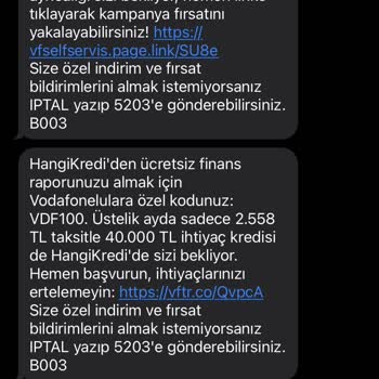 Vodafone'un Sürekli Mesaj Gönderme Sorunu