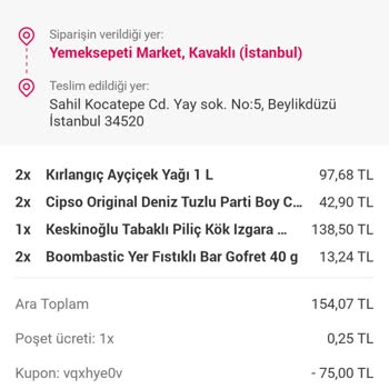 Yemeksepeti Market Bozulmuş Ürün Satışı
