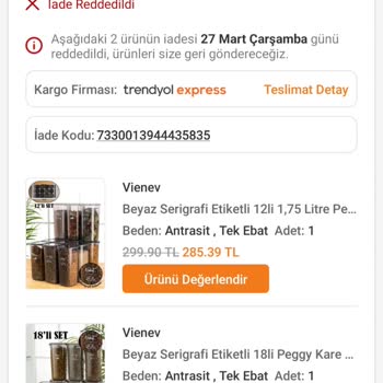 Trendyol Kusurlu Ürün Ücret İadesi Yapmıyor.