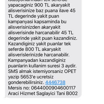 Opet Akaryakıt Promosyon Kazandım Ancak Kullanamadım