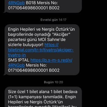 Moi Sahne SMS Bilgilendirme İptali