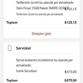 Vodafone Faturada Haksız Ücret