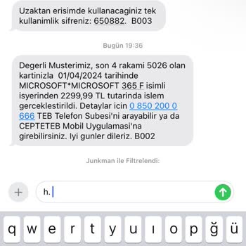 Microsoft İzinsiz Çekilen Tutar
