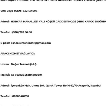 Sneakersonline.tr Sneakersonline Siparişi Göndermiyor.