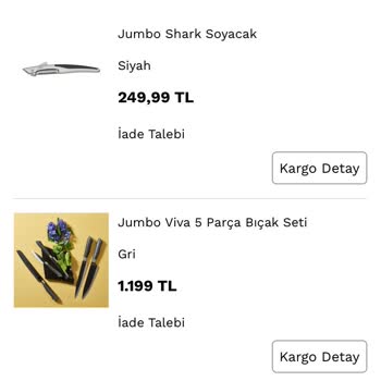 Jumbo Kusurlu Ürün İlgi Yok