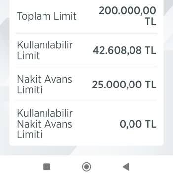 Ziraat Bankası Ziraat Nakit Limit Sorunu