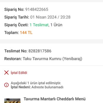 Trendyol Yemek Siparişimi Teslim Etmedi