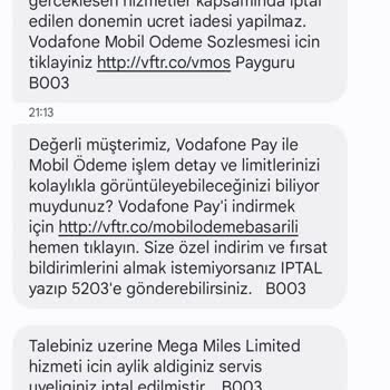 Vodafone Bilgim Dışında Hattımdan Ücret Kesilmesine Aracılık Ediyor