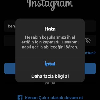 Instagram Hesabım Kapatıldı