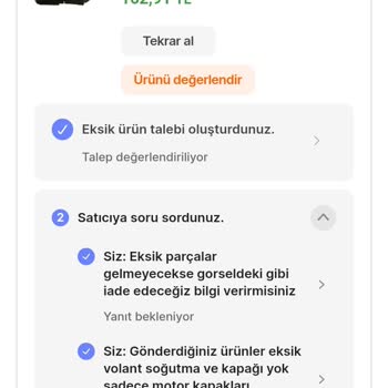 Hepsiburada Gelen Ürünler Eksik