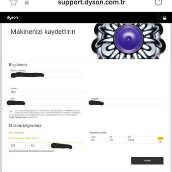 Dyson Gen5 Seri No Kayıt Problemi