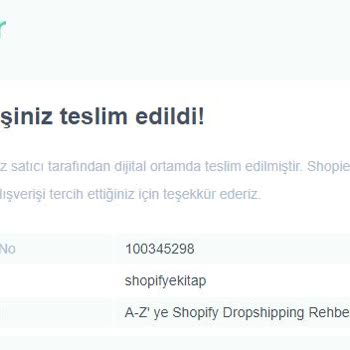 Shopier'dan Alınan E-kitap Teslim Edilmedi