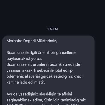 Spigen Ön Siparişimi İptal Etmiş