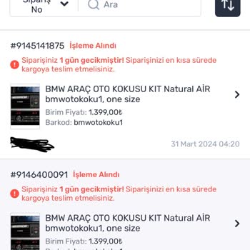 Trendyol Satıcı MNG Kargo Geciken İşlenmeyen Sipariş