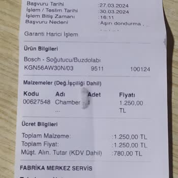 Bosch Servis Arızayı Tam Tespit Etmiyor 2 Kere Ücretli Değişim Yaptı