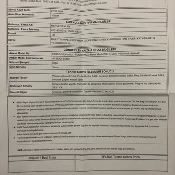 TP Link AC1200 Mesh Arızalı Ürünler