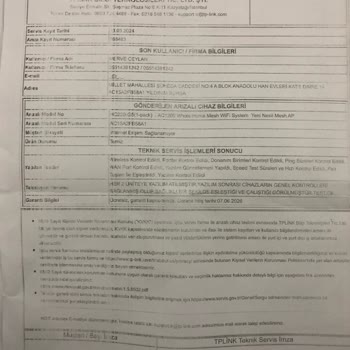 TP Link AC1200 Mesh Arızalı Ürünler