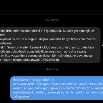 beyyoglu store Kötü Müşteri Hizmetleri Ve Daha Da Kötü Kargo Deneyimi