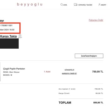 beyyoglu store Kötü Müşteri Hizmetleri Ve Daha Da Kötü Kargo Deneyimi
