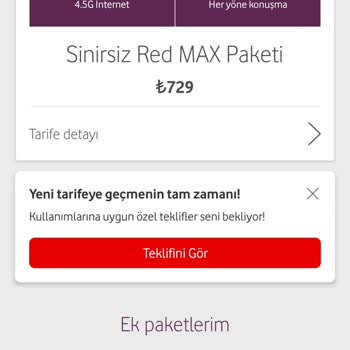 Vodafone Red Max Paketi Fazla Ücret