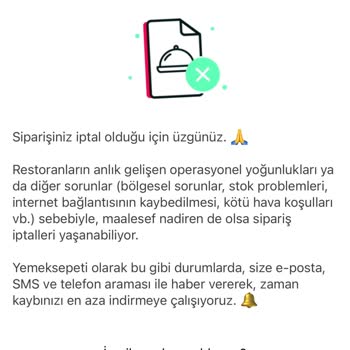 Yemek Sepeti Siparişimi İptal Etti Muhatabım Yok Telafi Yok