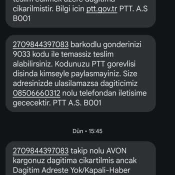 PTT Kargo PTT Avon. Kargo Sorunu