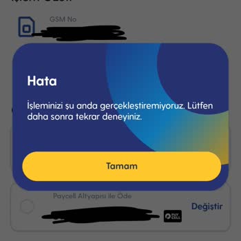 Turkcell Mobil Uygulama Hata Veriyor