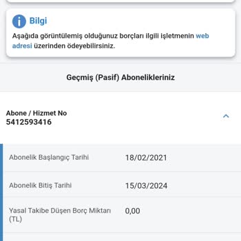 Vodafone Kullanılmayan Fatura Bedeli
