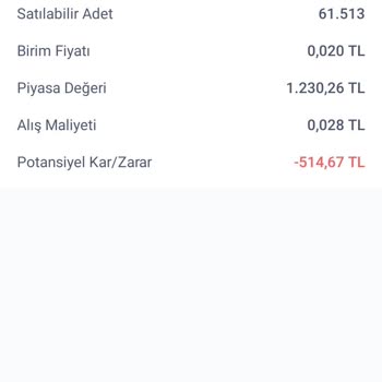 İş Bankası Varant İşlemi İtfa Olmuştur Sıfırlanmış Gözüküyor