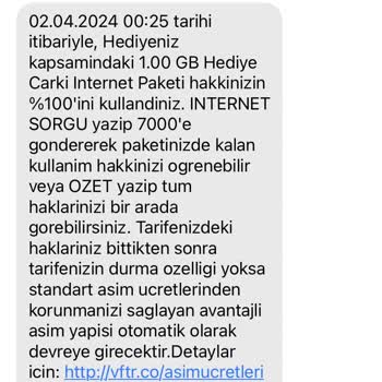 Vodafone' Un Gece Mesaj Atması