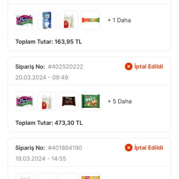 Migros Siparişim İptal Edildi