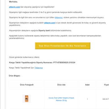 PttAVM Gelmeyen Köpek Maması