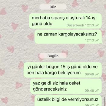 Oyku Wear Mesajlarıma Dönüş Sağlamıyor