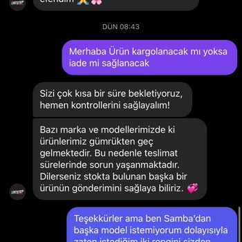 LNT Step Geç Kargo Ve İade Sorunu
