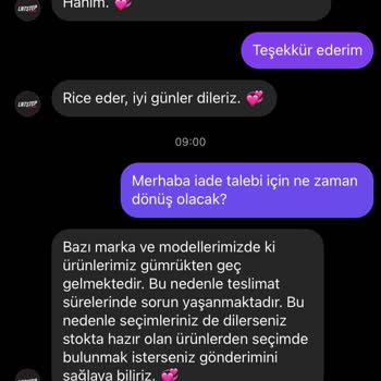 LNT Step Geç Kargo Ve İade Sorunu