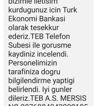 TEB Müşteri Temsilcisi Beni Mağdur Etti