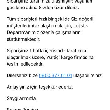 Spigen Türkiye İphone 14 Pro Ekran Koruyucusu Teslimat Gecikmesi