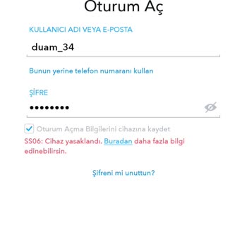 Snapchat Ss06 Cihazınız Yasaklandı Hatası