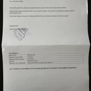 Hepsiburada Firması Microsoft Markalı Arızalı Ürüne Destek Vermiyor