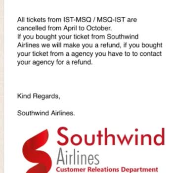 Southwind Airlines Sebepsiz Uçuş İptali