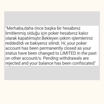 Poker Klas Klas Sağlayıcı Hesabımı Haksız Yere Kapattı