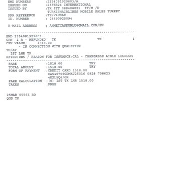 THY Para İadelerini Yapmak İstemiyor