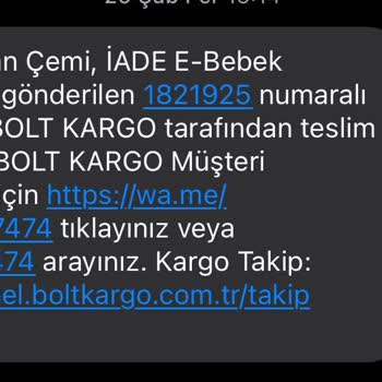 Bolt Kargo Ve Ebebek Paramı İade Etmiyorlar