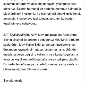 Mavi MAVİ'den Aldığım Pantolon 1 Ayda Deforme Oldu